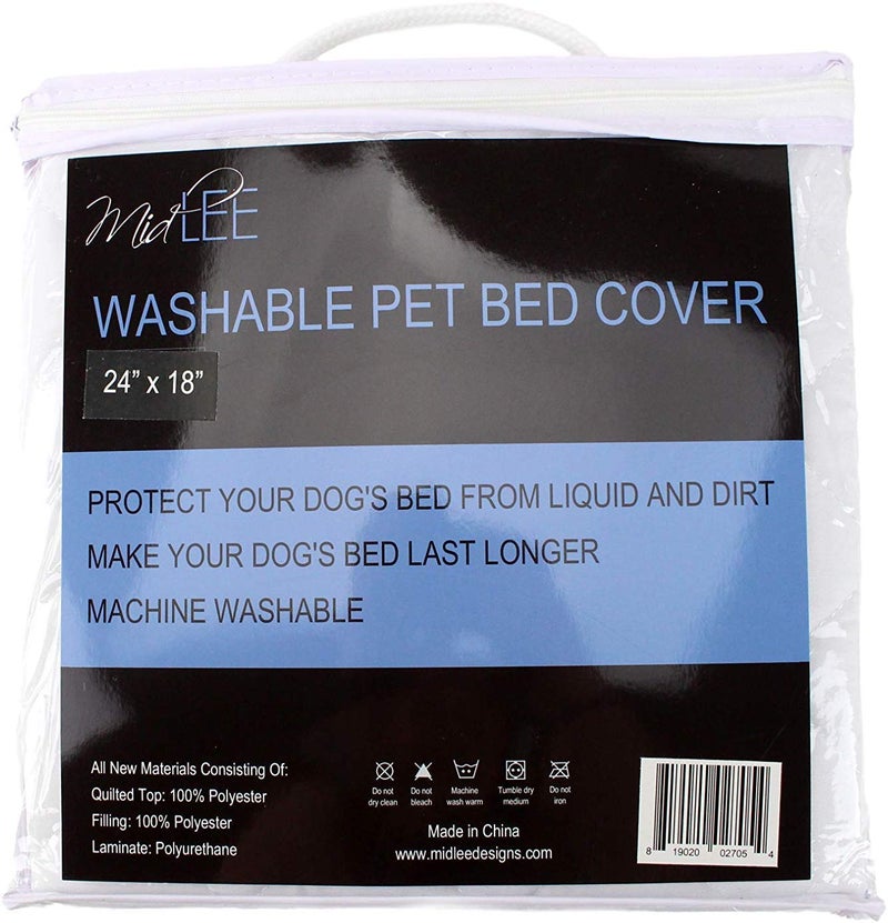 Midlee Quilted Waterproof Dog Bed Cover - Mattress Protector (37" x 27") - Image 3